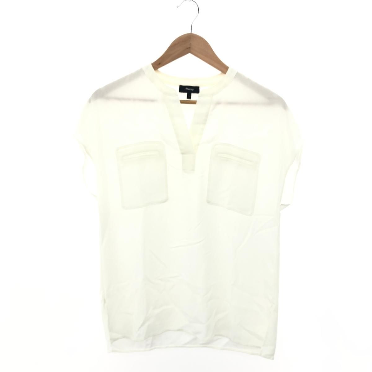 Theory / セオリー 01-1108228-151-902 POWDER CREPE UTL SHIRT F フレンチスリーブブラウス Theory - 【Theory】01-1108228-151-902 POWDER CREPE UTL SHIRT