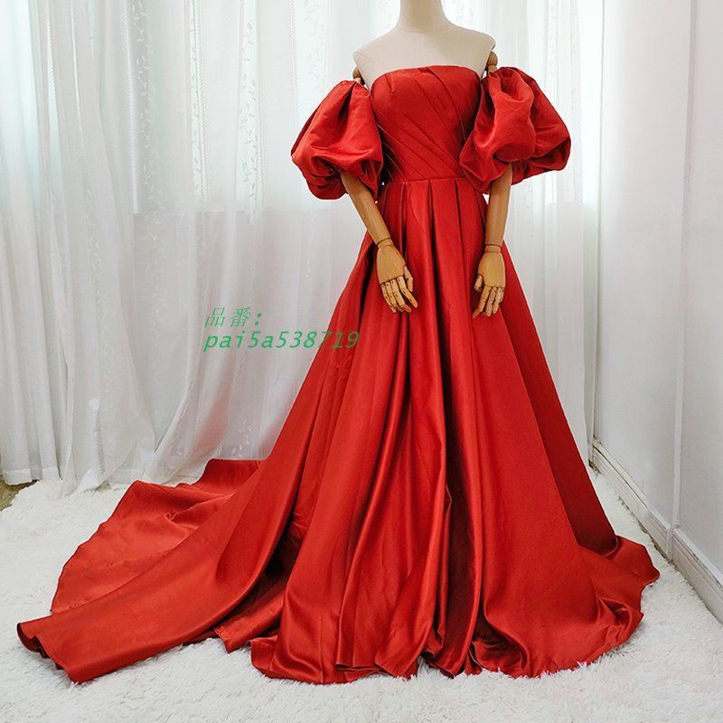 ドレス 2WAY つけ袖 テラコッタ 前撮り ビスチェ ウエディングドレス 結婚式 二次会 発表会 ウェディングドレス 演奏会 ロングドレス パーティードレス pai5a538719