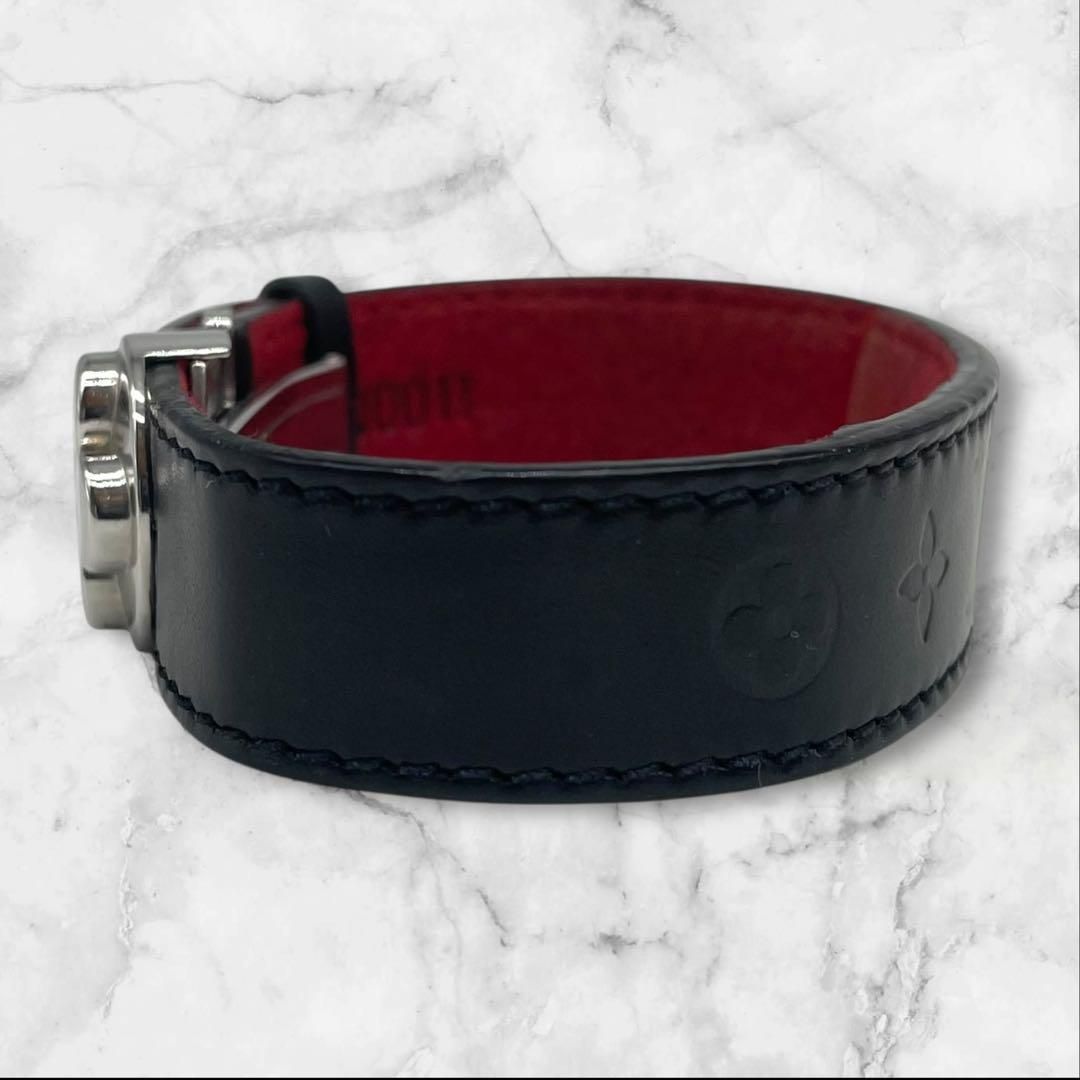 LOVIS VUITTON ルイヴィトン ブレスレット ブラスレ ヴーグッドラックブレス アクセ フラワー レザー 黒 WWW_MORNINGWALKER_COM