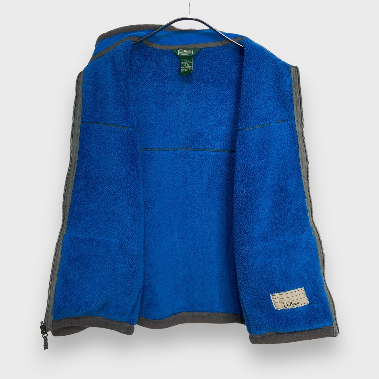 ☆LLBean☆フリースジャケット☆グレー☆裏ボア☆起毛フリース 