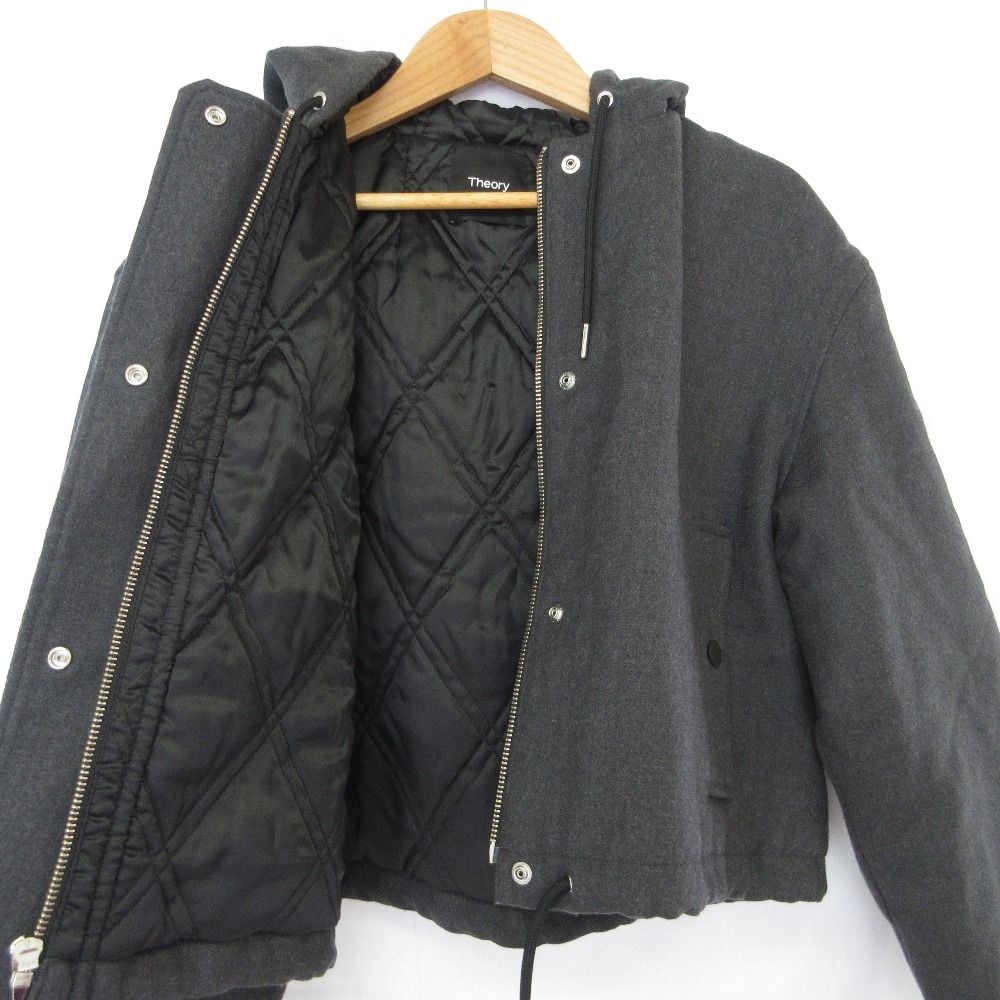 美品 23AW Theory セオリー DOUBLE FLANNEL CROPPED PARKA