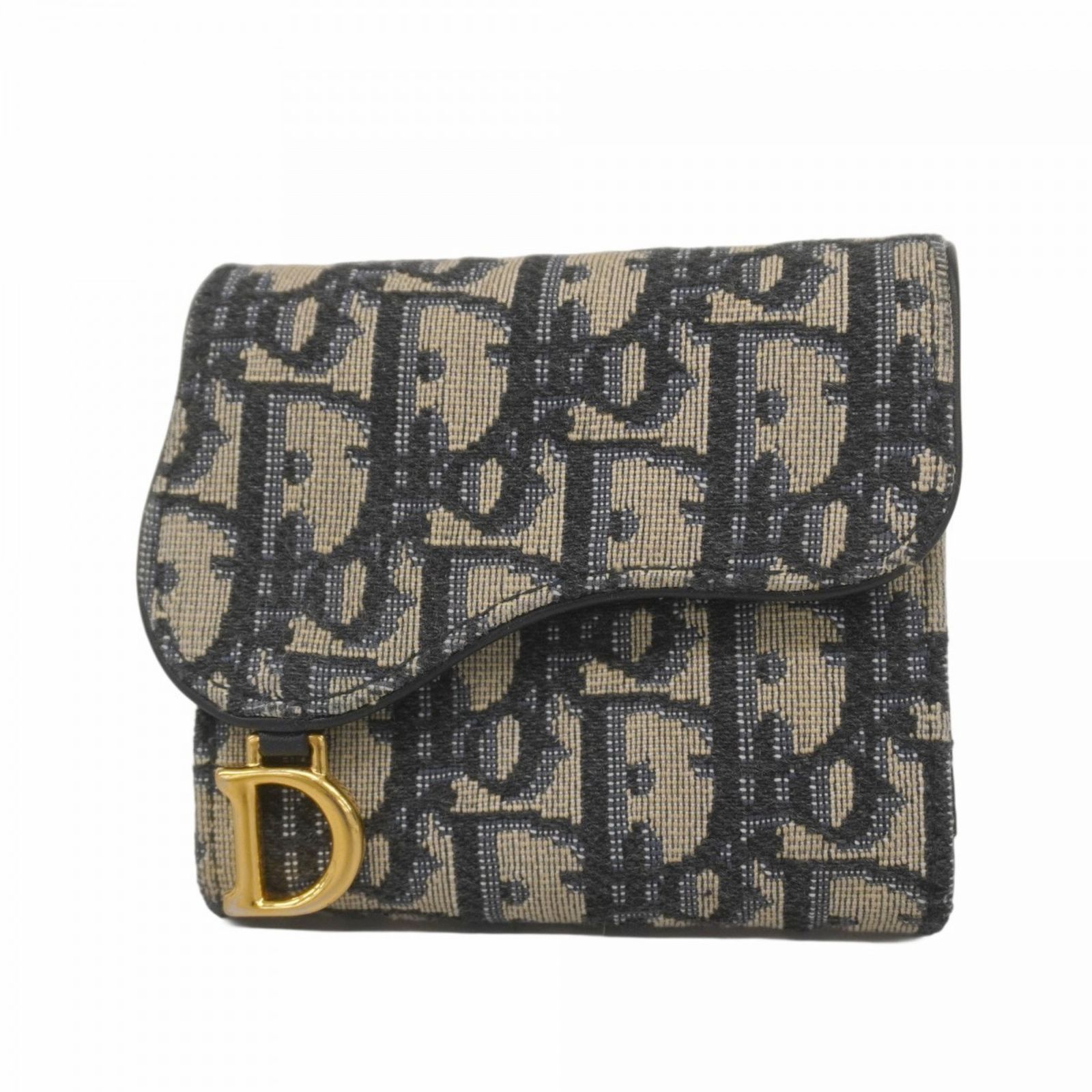 【美品】ディオール☆トロッター　折り財布　ネイビー　人気デザイン Christian Dior クリスチャンディオール トロッター MODELE