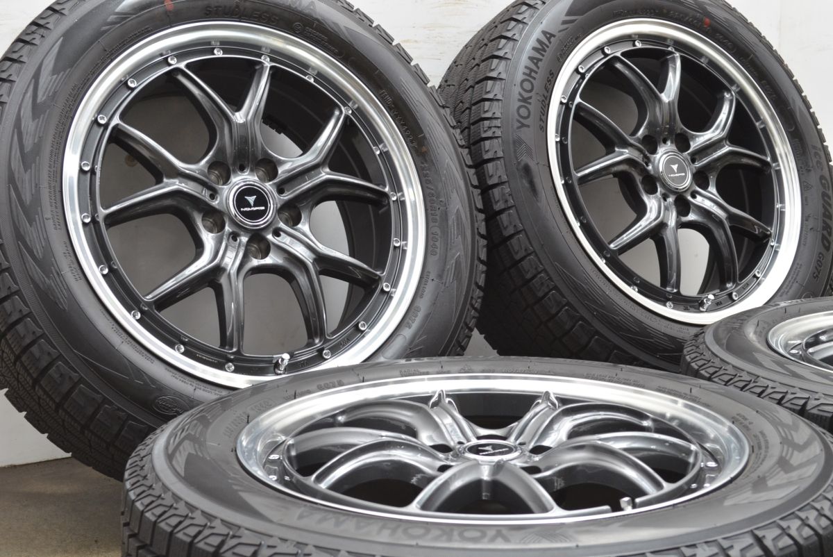 製 超バリ溝 Weds NOVARIS 18in 7.5J 38 PCD114.3 ヨコハマ アイスガード G075 225 60R18 レクサス 10系 NX ハリアー RAV4