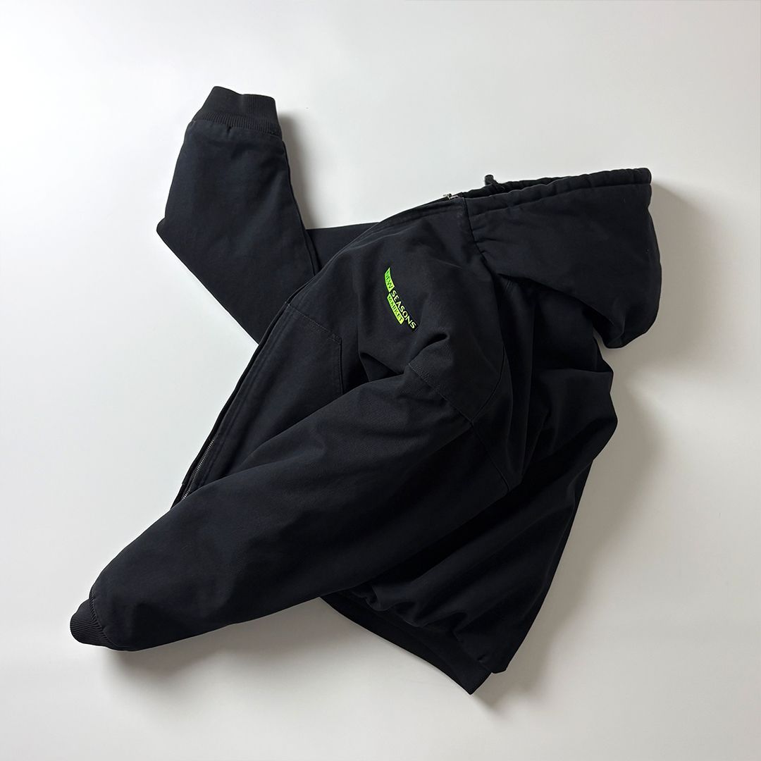 アクティブジャケット L ブラック アクティブパーカー 企業ロゴ 刺繍 ダック地 アクティブジャケット L ブラック 黒 アクティブパーカー 企業