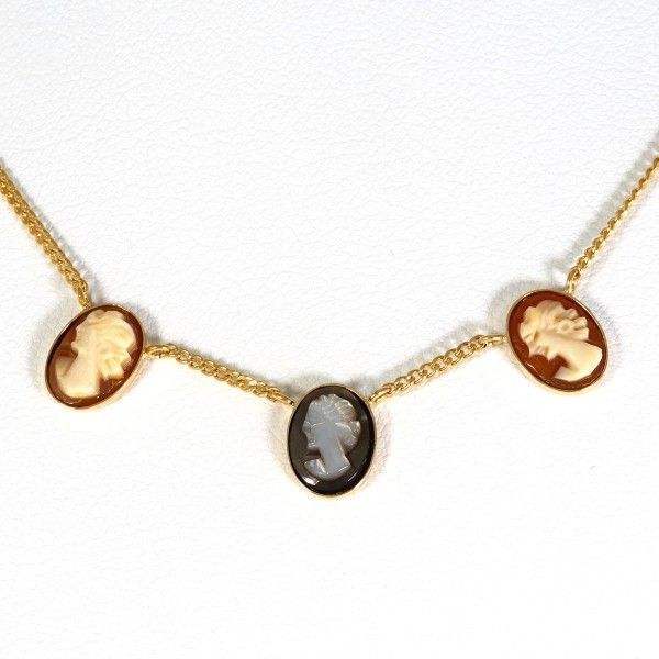 K18YG ネックレス NECKLACE シェルカメオ 総重量約3.3g 約41cm