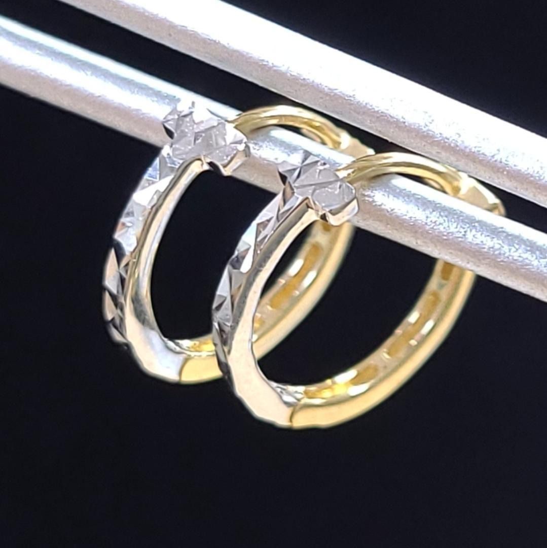 超万能！18金 コンビ K18 YG WG フープピアス 中折れ式 コンビカラー 超万能！18金 コンビ K18 YG WG フープピアス 中折れ式 コンビカラー