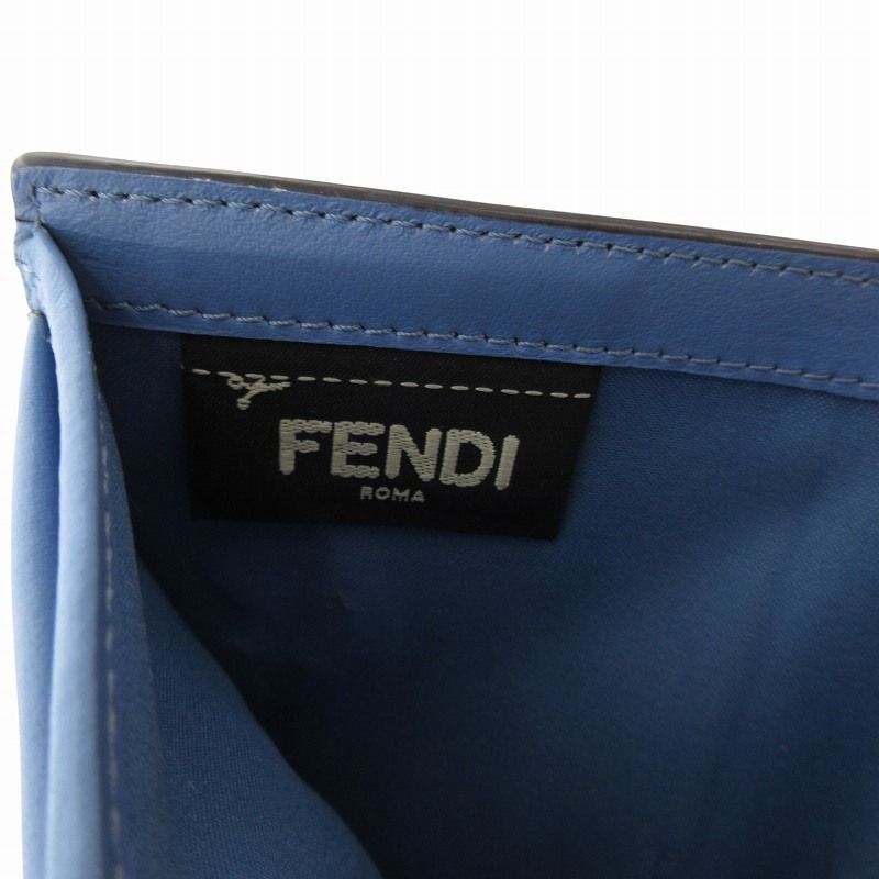 フェンディ FENDI 二つ折り財布 ウォレット ロゴ金具 レザー