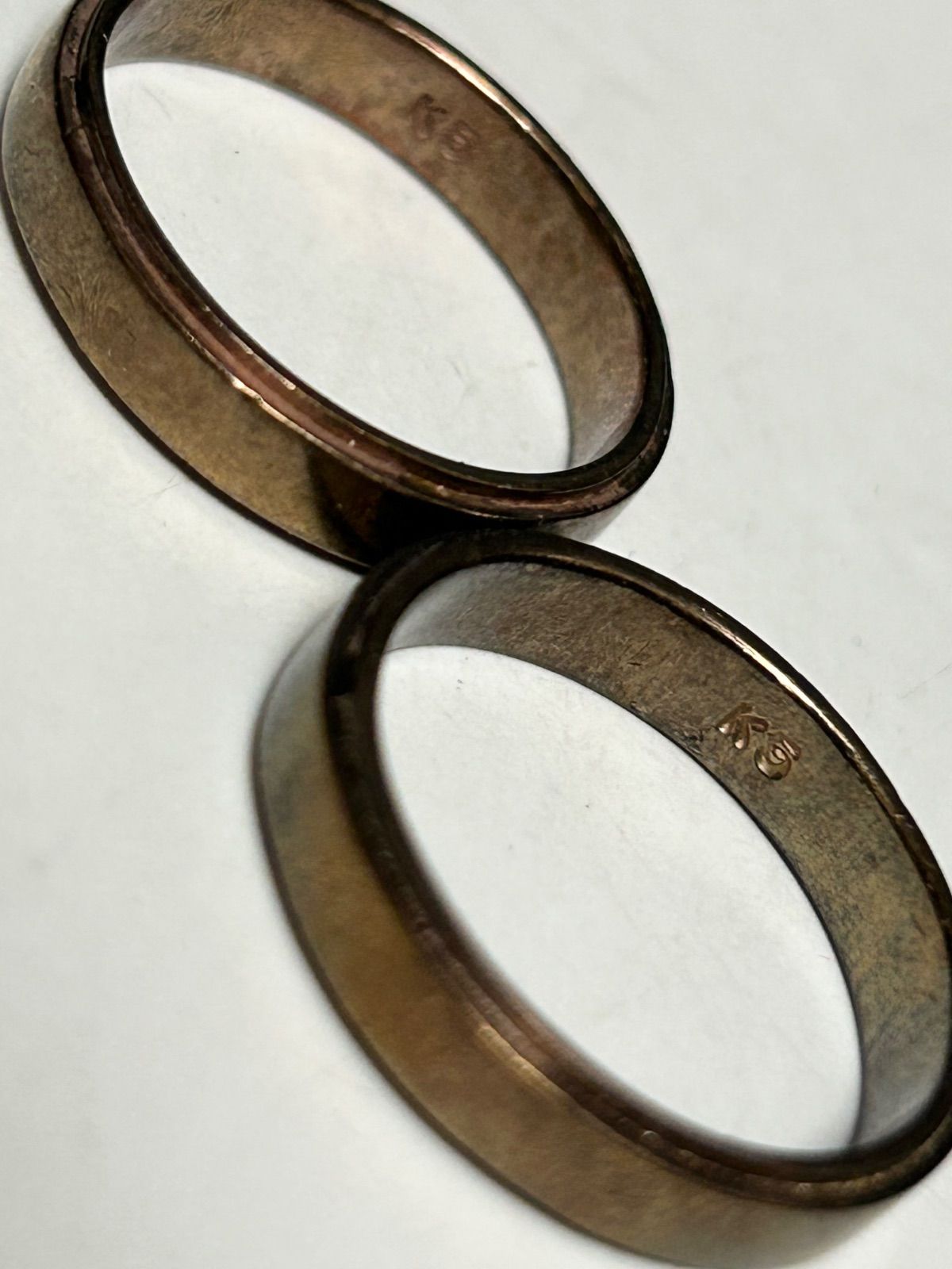 在庫2000年代初期K5刻印GOLDプレーンモデルRING黄金サイズ18号