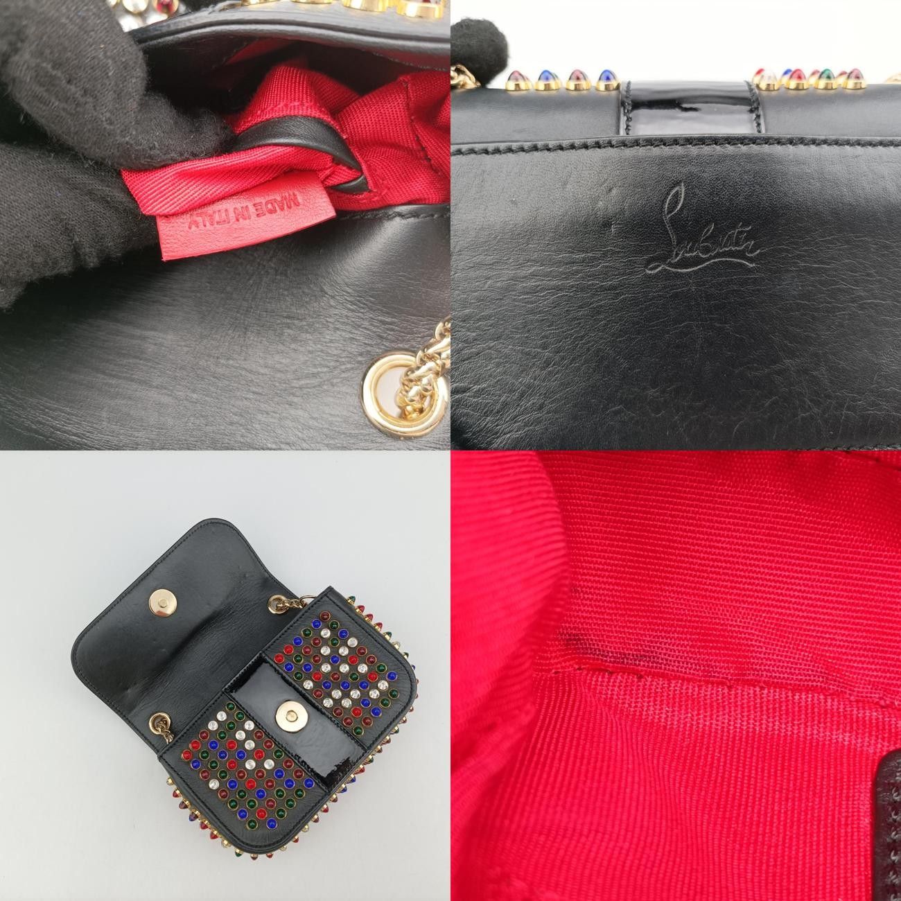 クリスチャンルブタンChristian Louboutinウィート チャリティー チェーンブラックレザー DECORATOM_COM_BR