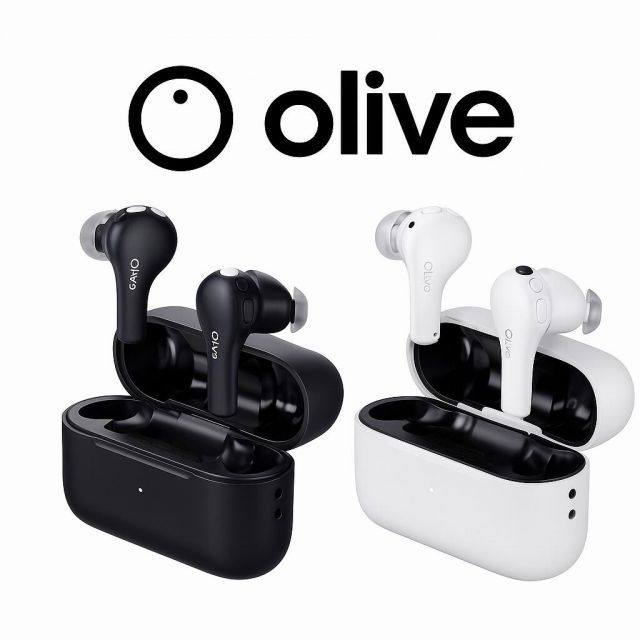 Olive Air オリーブエア 集音器 多機能モデル 耳脳トレーニング搭載 Bluetooth5.3対応 ホワイト ブラック