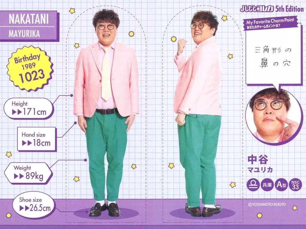 中古】コレクションカード(男性) [身体測定カード]：マユリカ/中谷
