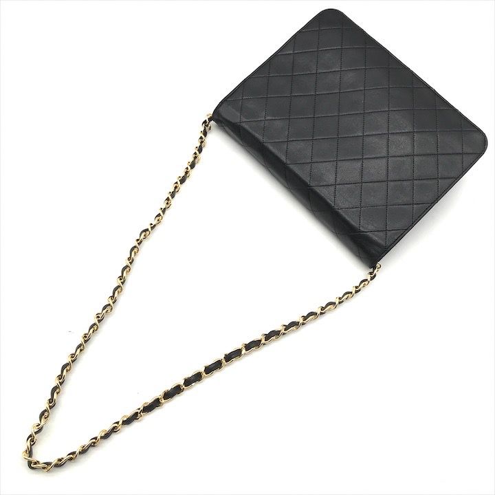 良品 CHANEL シャネル マトラッセ ラムスキン ココマーク プッシュロック チェーン ショルダー バッグ ブラック a3431 CHANEL（シャネル） マトラッセ ココマーク プッシュロック チェーン