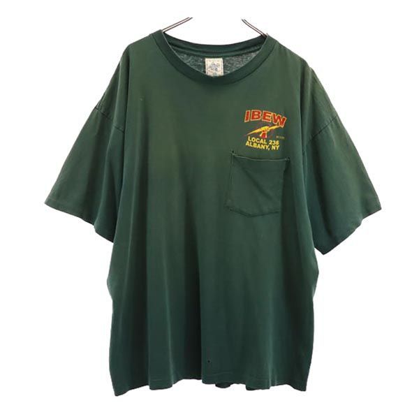 オールド 90s USA製 プリント 半袖 Tシャツ XXL グリーン系 OLD 胸