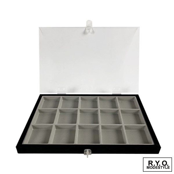 アクリル蓋付トレイ ルースケース 15マス