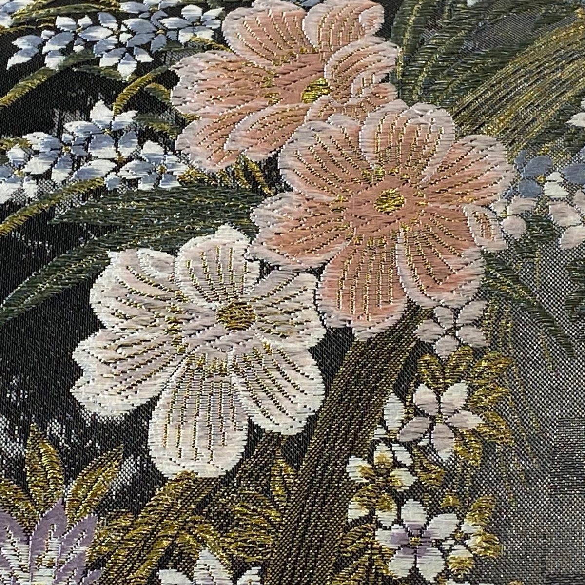 袋帯 美品 秀品 草花 箔 金糸 灰色 六通 正絹 【中古】 - メルカリ