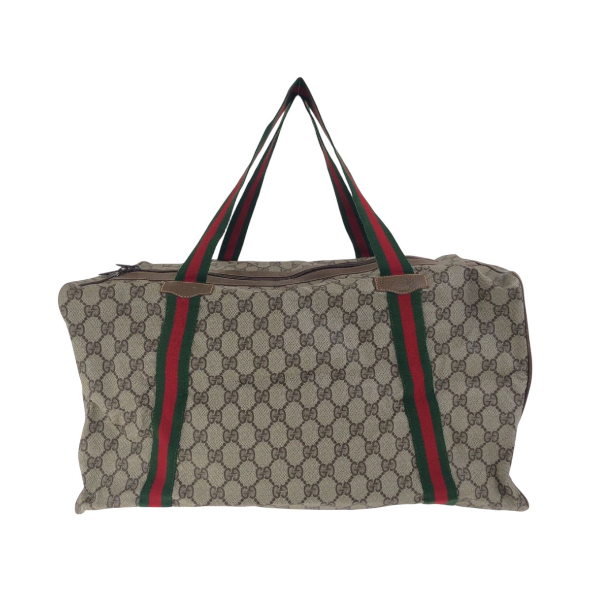 GUCCI グッチボストンバッグ大容量キャンバス GG柄 ヴィンテージ オールド 極 美品 GUCCI グッチ オールドグッチ ヴィンテージ シェリー