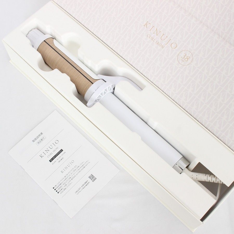 美品】KINUJO CURL IRON KC38N ホワイト カールヘアアイロン