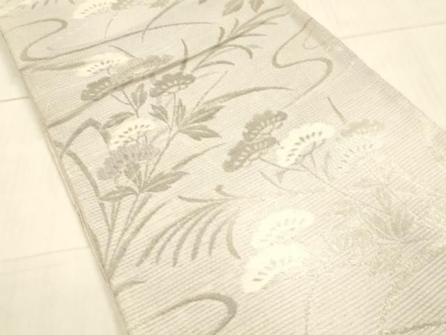 平和屋着物＊夏物 六通柄袋帯 草花文 女郎花 オミナエシ 芒