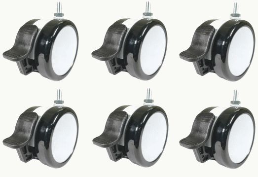 送料無料 CAPU75S AV03シリーズ用ブレーキ付重量キャスター6個1セット Sound Magic サウンドマジック