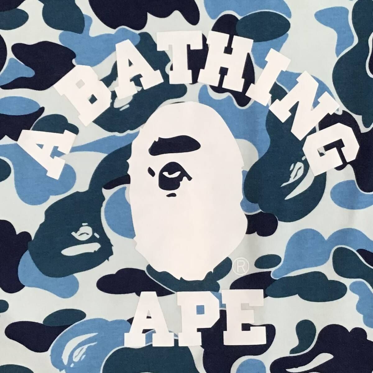 A BATHING APE アベイシングエイプ　迷彩カモ柄カレッジ　ロンT L 希少】A Bathing Ape エイプ 迷彩 カモ柄 カレッジTシャツ 長袖
