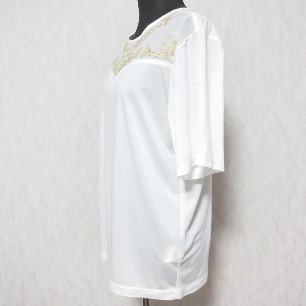 美品 22SS LOKITHO for PARIGOT ロキト パリゴ 別注 コード刺〓シアーTシャツ 半袖 カットソー LKC22SS-PRG1 F ホワイト レディース 古着 中古 美品 22SS LOKITHO for PARIGOT ロキト パリゴ 別注 コード刺繡