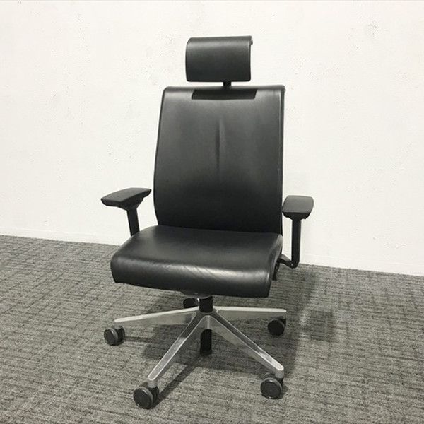 シンクチェア 3Dニット ヘッドレスト付 オフィスチェア steelcase スチールケース ブラック