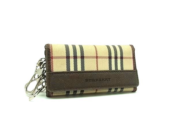 BURBERRY バーバリー ノバチェック キャンバス×レザー キーケース 鍵