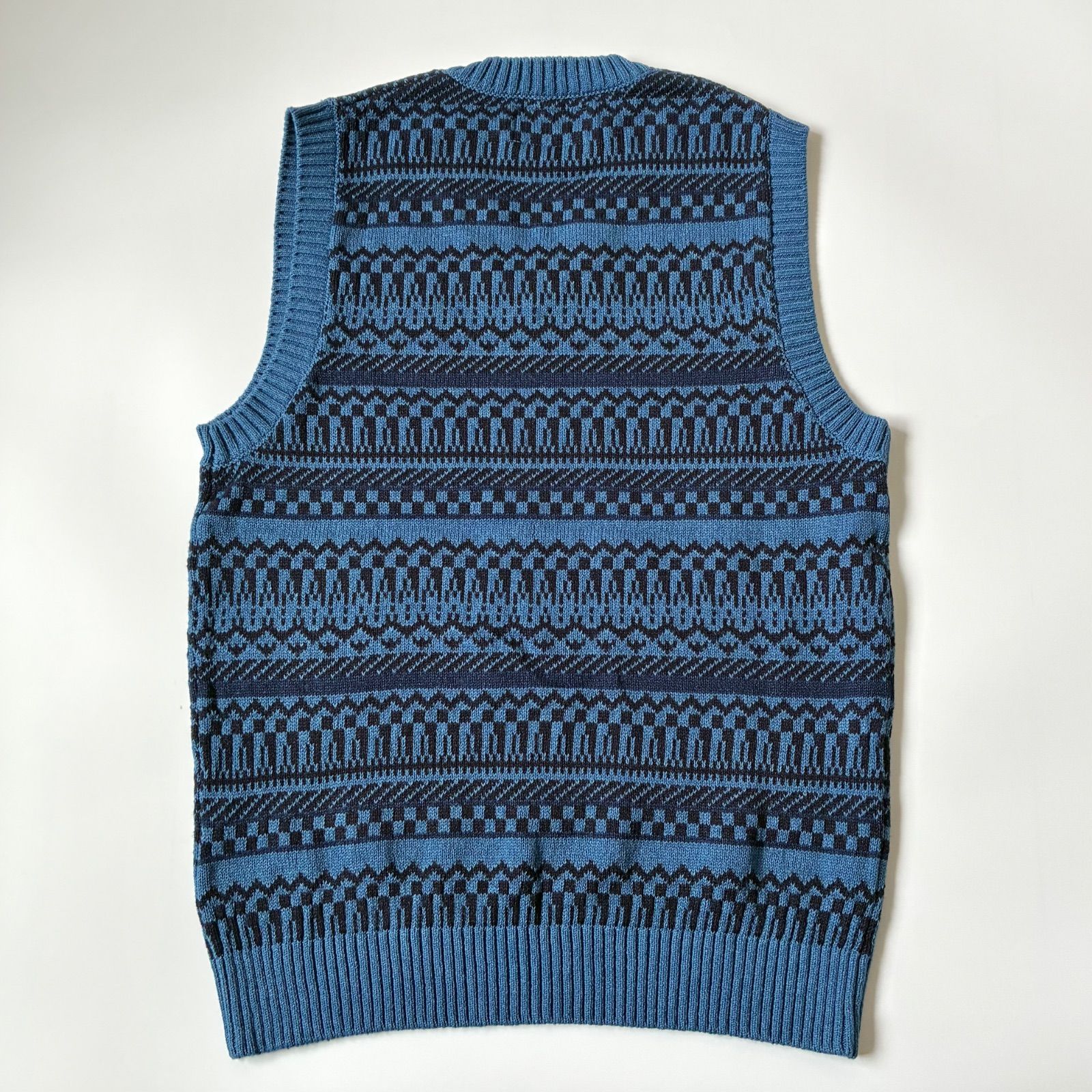 未使用タグ付 BEAMS PLUS インディゴ染め ニットベスト M 未使用タグ