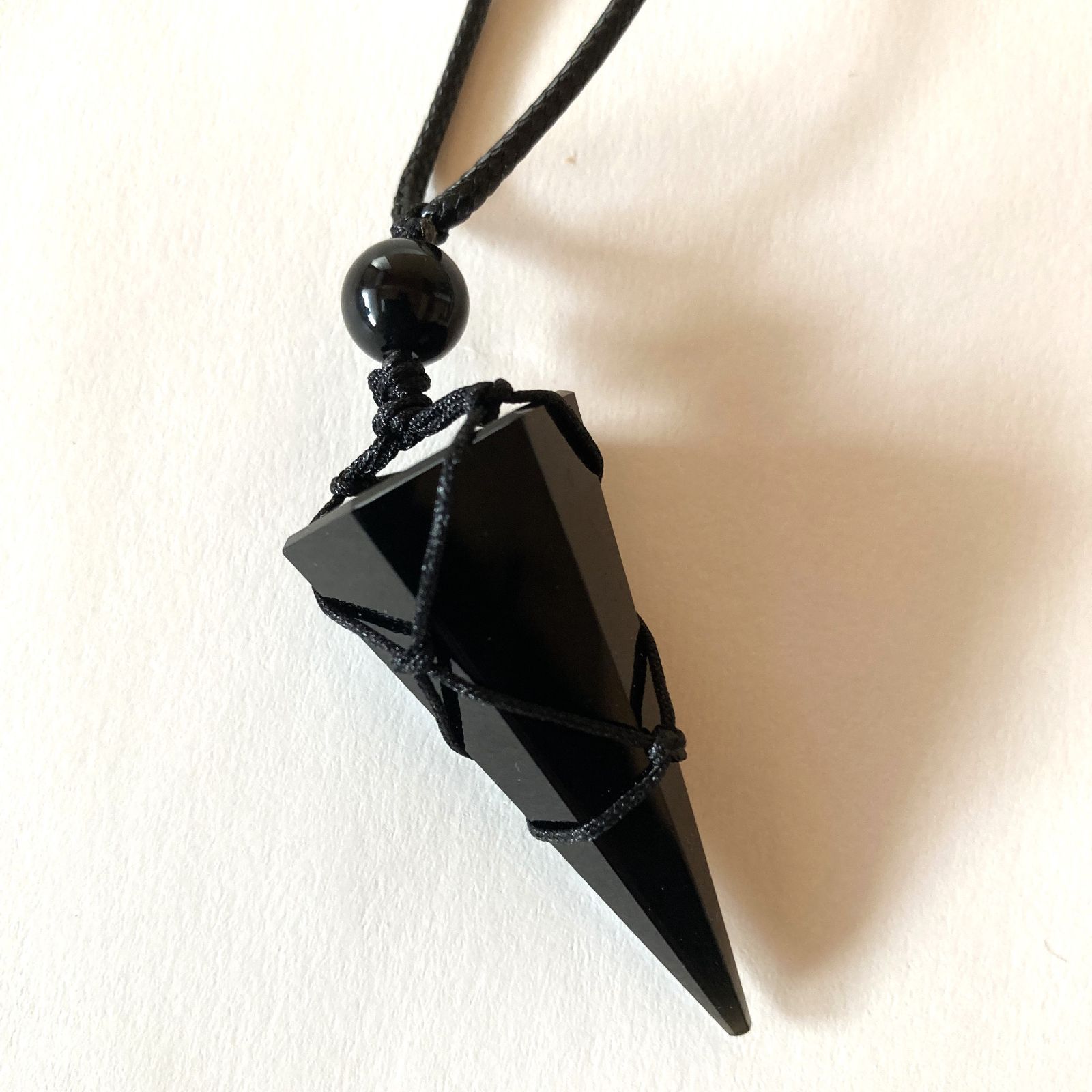 SHOPS】黒曜石 オブシディアン ネックレス 首飾り 黒 バランス G063 