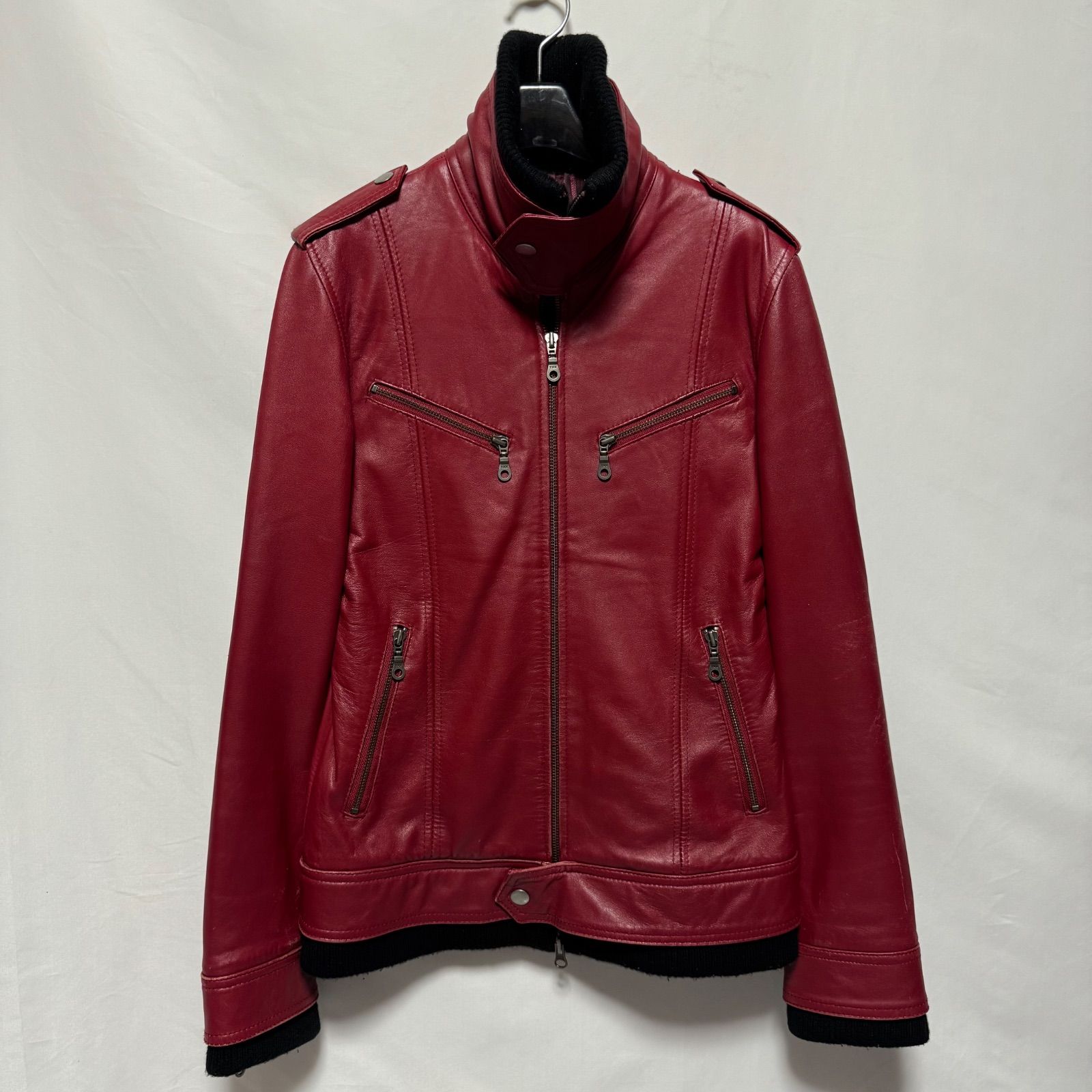 FUGA ライダースジャケット 赤