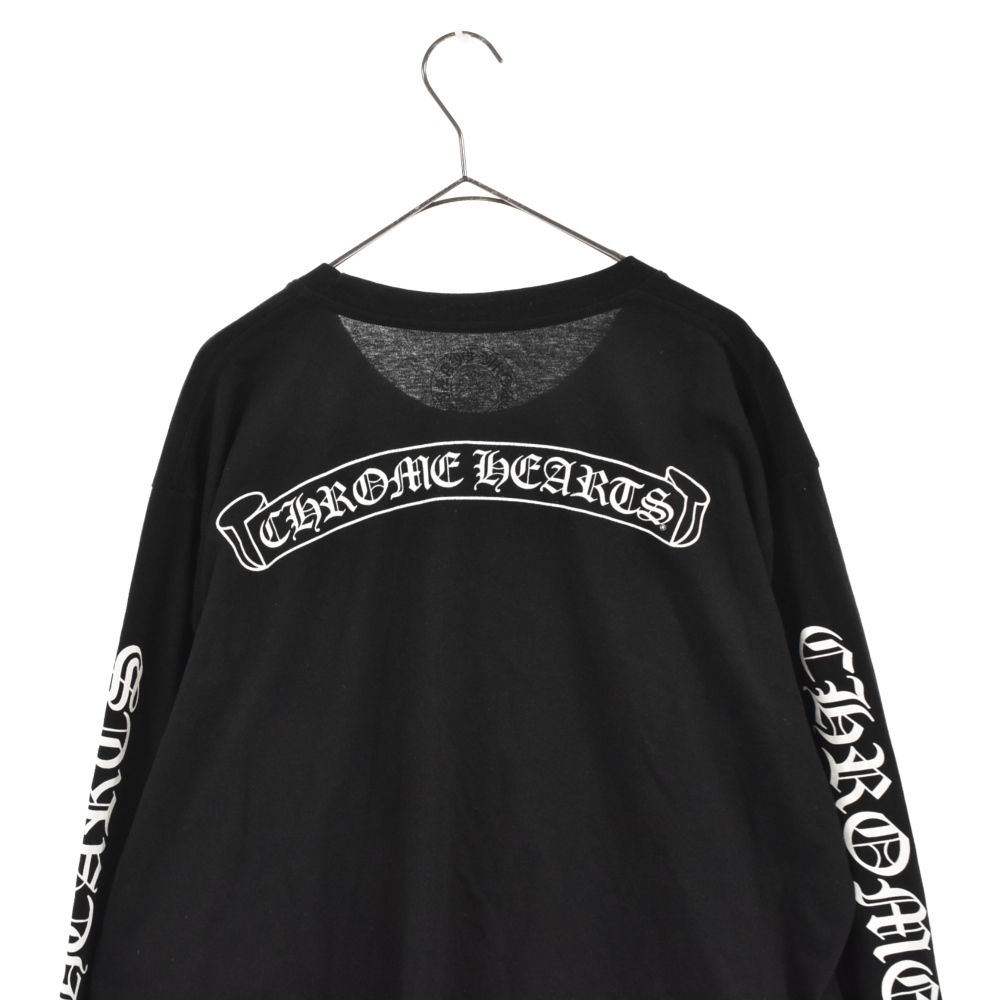 CHROME HEARTS (クロムハーツ) Back Scroll L/S Tee Fuck You バックスクロールラベル クルーネック長袖Tシャツ  ロングスリーブカットソー ブラック - メルカリ