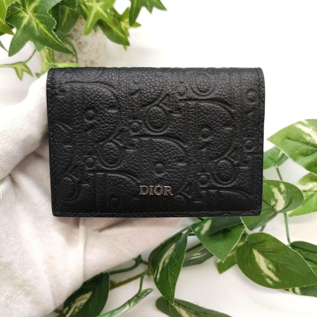 ディオール 名刺入れ ビジネスカードホルダー グラビティ エンボス ブラック