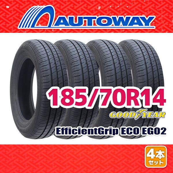 AUTOWAY 185|70R14 サマータイヤ GOODYEAR EfficientGrip ECO EG02 14インチ 4本セット 夏タイヤ オートウェイ