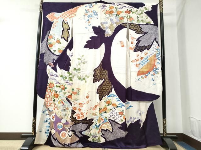 千總 誰が袖好み 落款入 振袖 髙島屋扱い 刺繍 金駒 金彩 正絹 躾糸付き 千總 誰が袖好み 落款入 振袖 刺繍 金駒 金彩 紋意匠 髙島屋