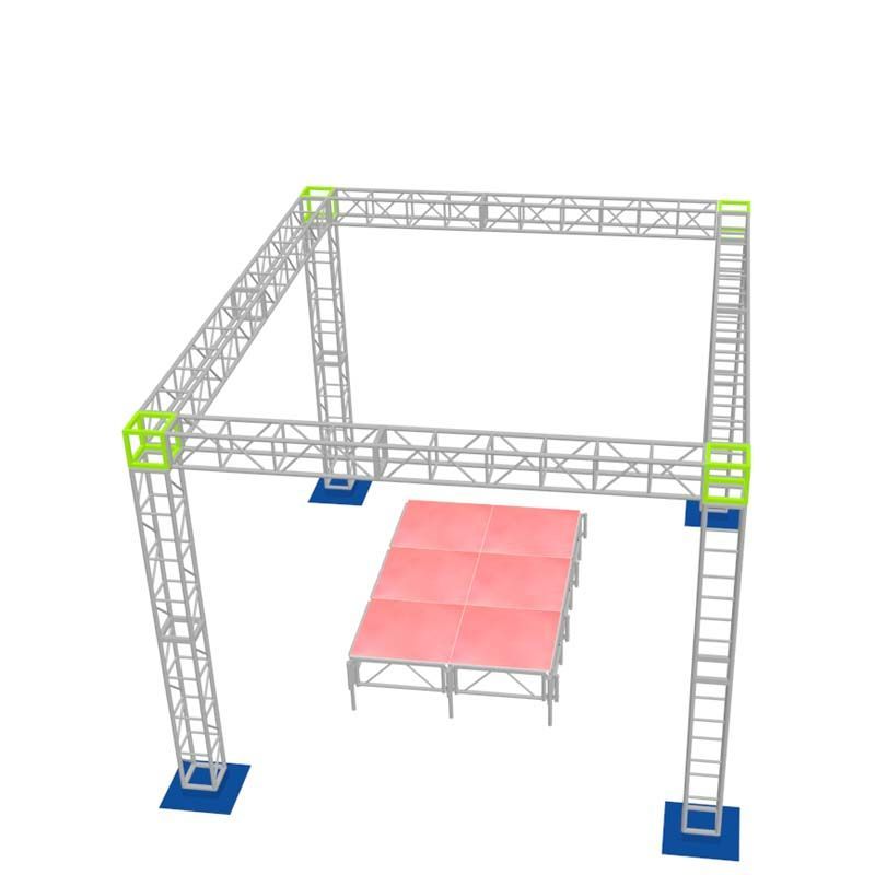 トラスセット ステージトラス 5×4×3m 軽量 アルミ 高3ｍ|仮設