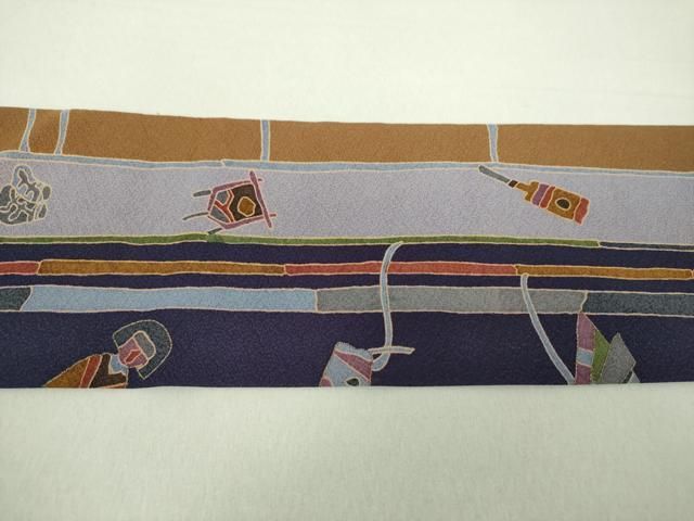 平和屋着物●全通柄九寸名古屋帯　玩具文様　金彩　正絹　逸品　未使用　DAAV6452ps 平和屋着物○全通柄九寸名古屋帯 玩具文様 金彩 正絹 逸品 未使用