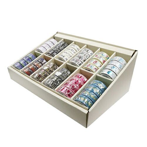 ワールドクラフト マスキングテープ キラキラマスキングテープ第3弾 什器セット 薄茶色 KRMT15SET4