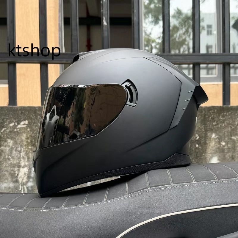 ダブルレンズフルフェイスヘルメットバイクヘルメットレンズ新品