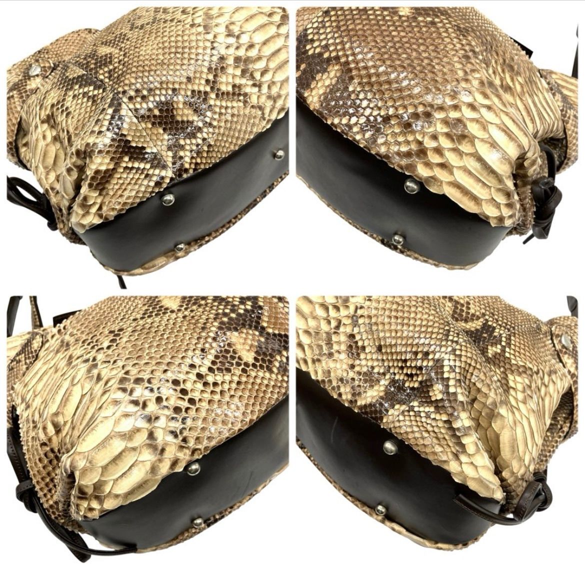 JRA トート　ダイアモンドパイソン　ブラウン　バッグ　美品✨ JRA トート ダイアモンドパイソン ブラウン バッグ 美品