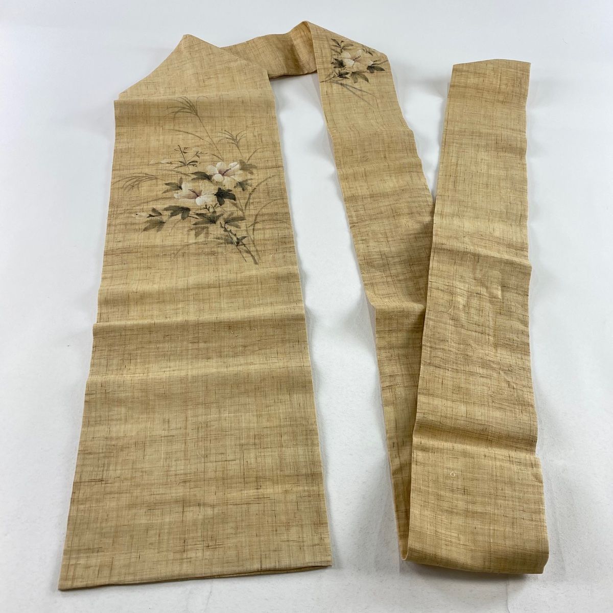 名古屋帯 名品 夏帯 草花 薄茶色 麻 【中古】 - メルカリ