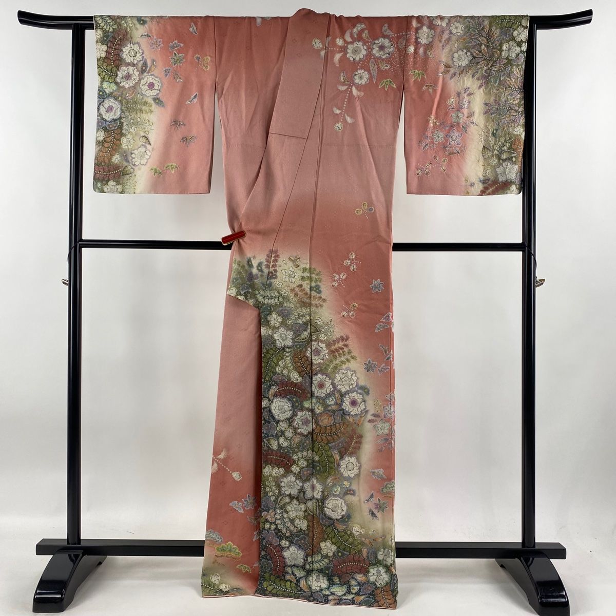 訪問着 身丈167cm 裄丈67cm M 袷 吉乃一廉 落款 辻が花 銀通し ぼかし