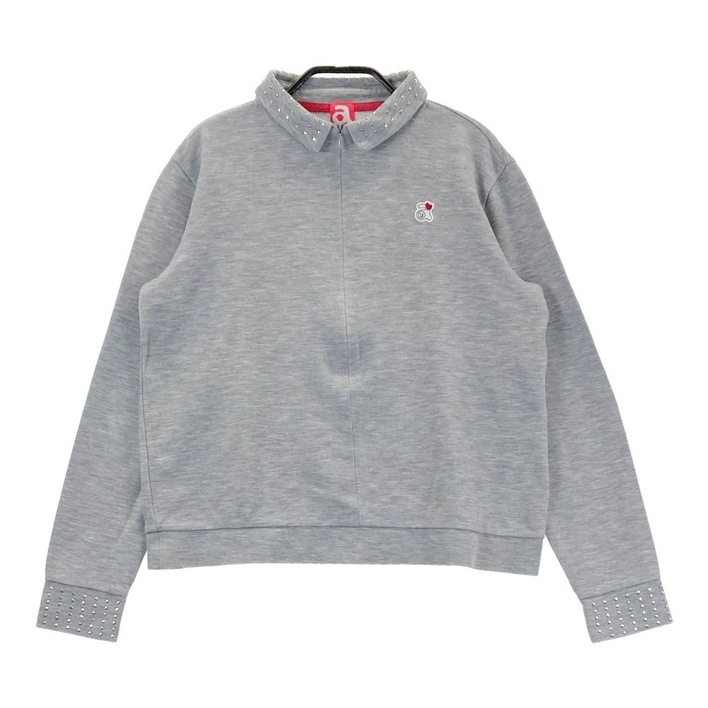 サイズ：38 ARCHIVIO アルチビオ ハーフジップ 長袖ポロシャツ グレー