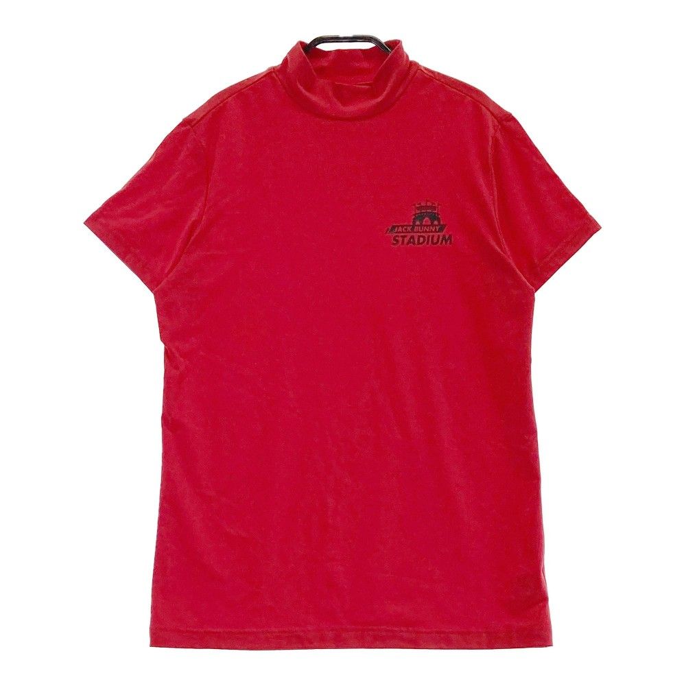サイズ：2 JACK BUNNY ジャックバニー ハイネック 半袖Tシャツ レッド