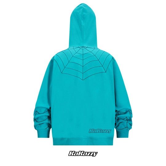 KaKazzy】スパイダーマン ミントグリーン フルジップ パーカー 男女