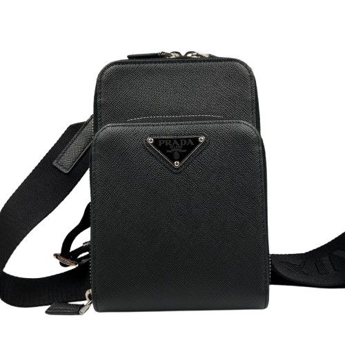 PRADA プラダ スマートフォンケース サフィアーノ ブラック