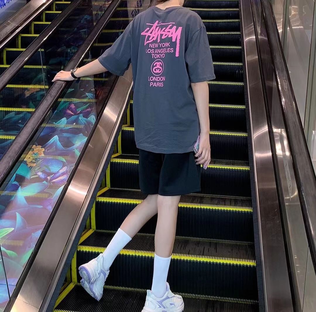 レターロゴプリント半袖Tシャツ＋ショートパンツのセット