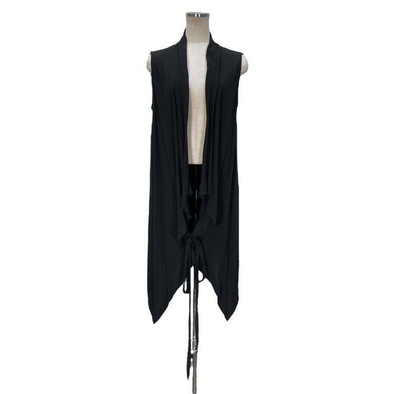 ANN DEMEULEMEESTER 【lay1005Y】 00s レーヨンドローストリングロングベスト 本人期 Archive ノースリーブ アンドゥムルメステール AR ANN DEMEULEMEESTER 00s レーヨンドローストリングロングベスト