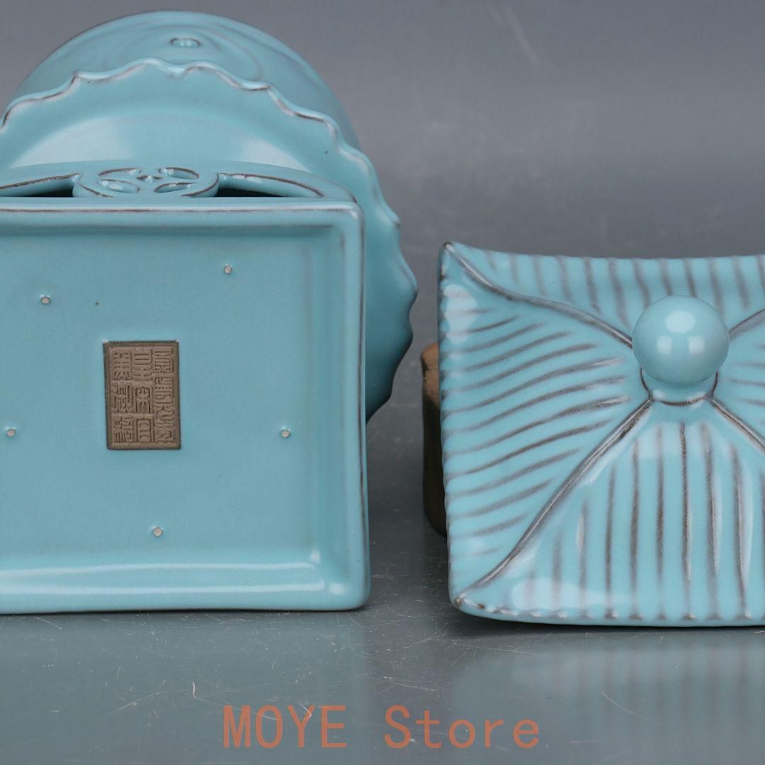 宋汝窯鉄胎刻八卦紋薫香炉 香道具 景徳鎮 陶磁器 装飾品 現代工芸品美術品 置物 宋汝窯鉄胎刻八卦紋薫香炉 香道具 景徳鎮 陶磁器 装飾品 現代