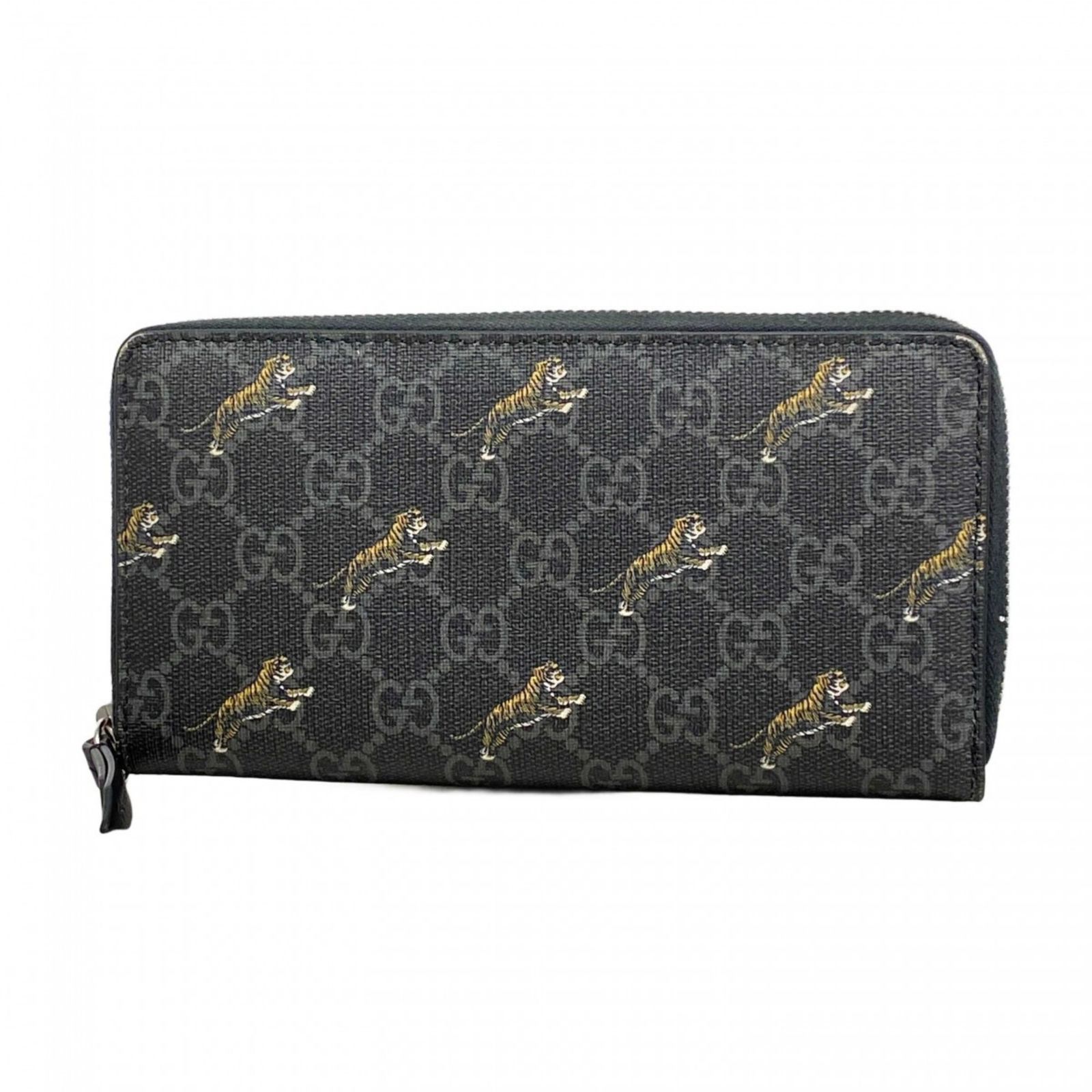 グッチ Gucci グッチ 長財布 GGスプリーム タイガー 575135 ブラック メンズ