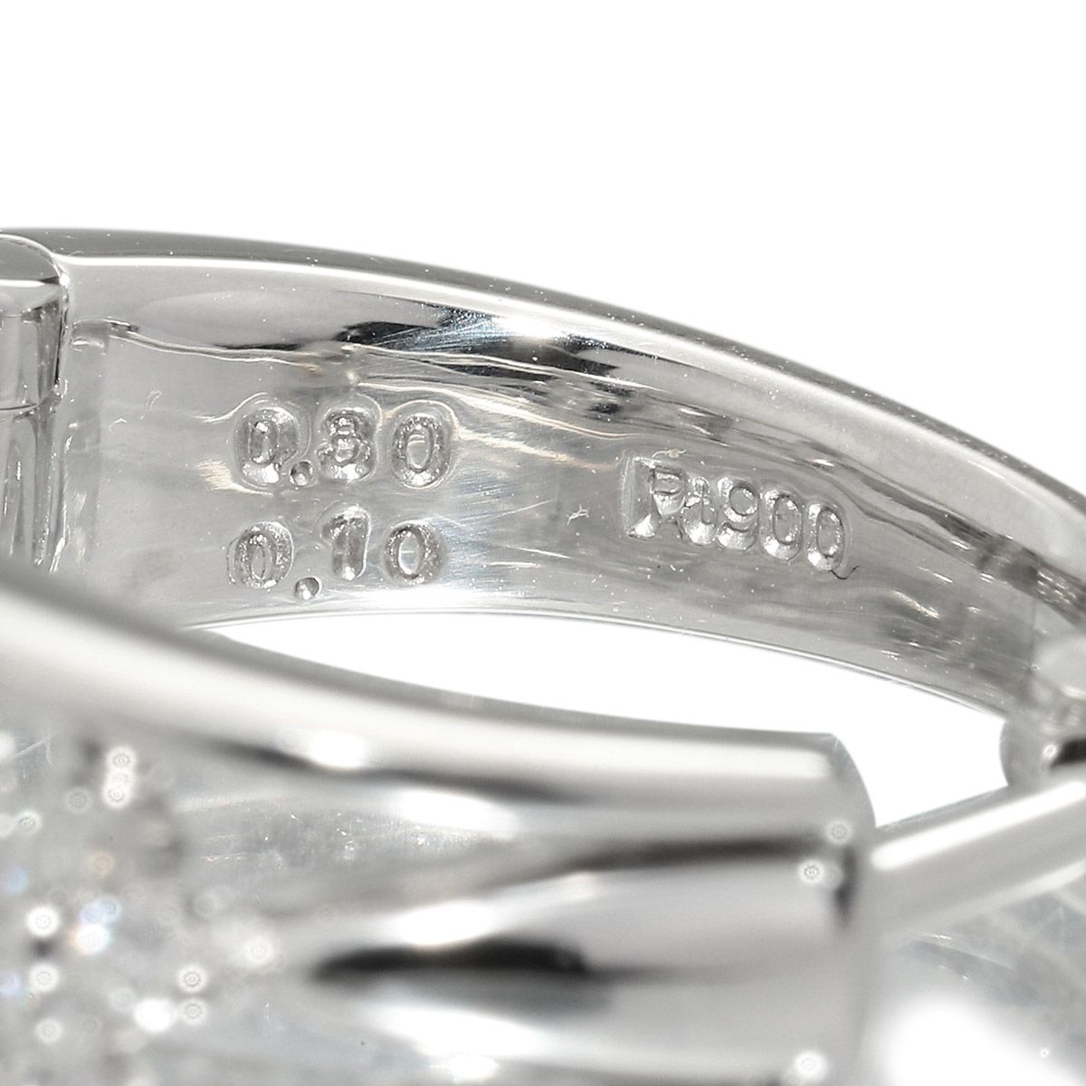 ダイヤモンド 0.3ct プラチナ Pt900 フラワーモチーフフープデザイン 